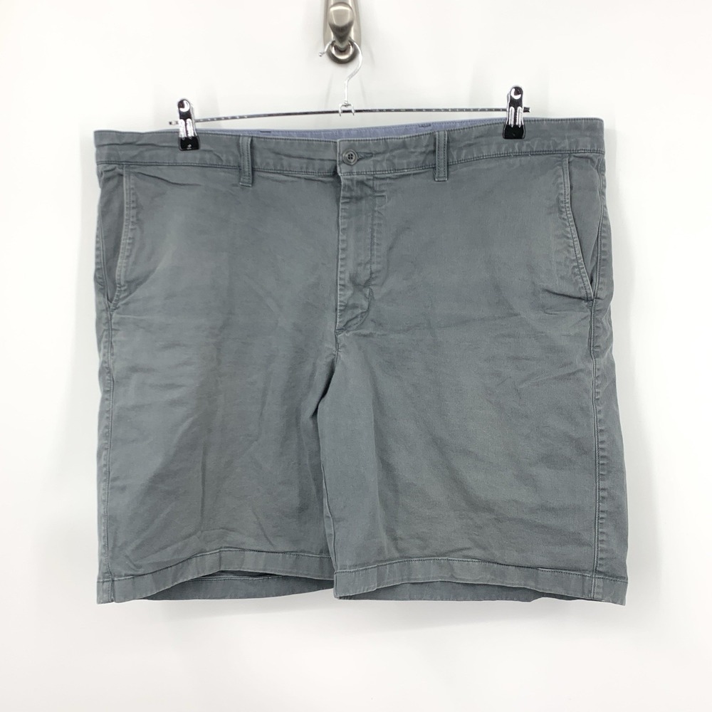 LL Bean Men Size 44 Shorts Blue Gray Cotton Canvas Chinos‎ Standard Fit 10"